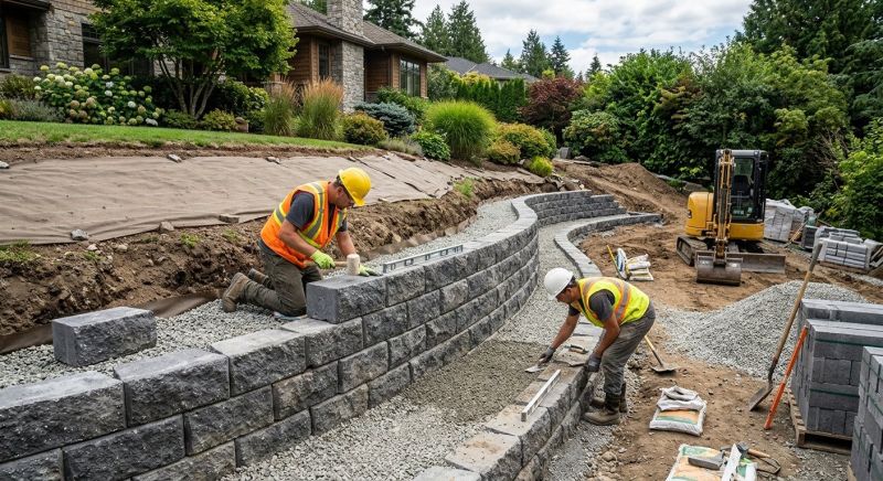 Block Retaining Wall Installation in Brevard County, FL