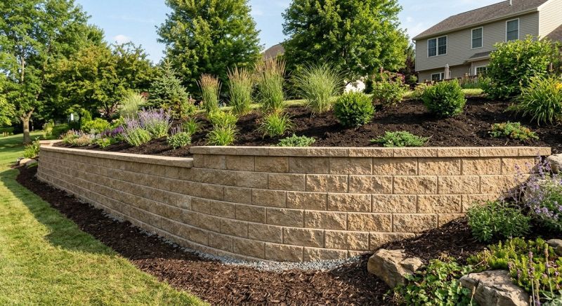 Block Retaining Wall Installation in Sonoma County, CA
