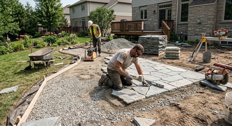 Sandstone Pavers Installation in Boston, MA